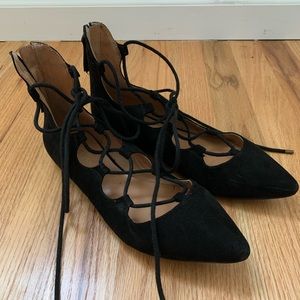 Nine West lace up ballet slippers